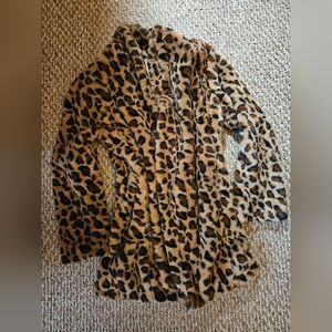 Leopard Print Faux Fur Coat